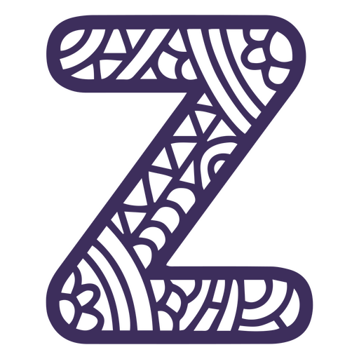 Alphabet Mandala Z Buchstabe PNG-Design