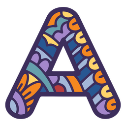Alphabet color mandala A letter PNG Design Transparent PNG