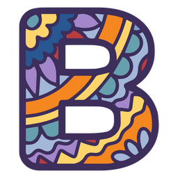 Alphabet color mandala B letter PNG Design