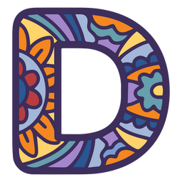 Alphabet Farbe Mandala D Brief PNG-Design