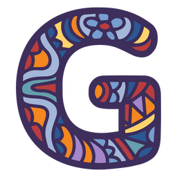 Alphabet color mandala G letter PNG Design