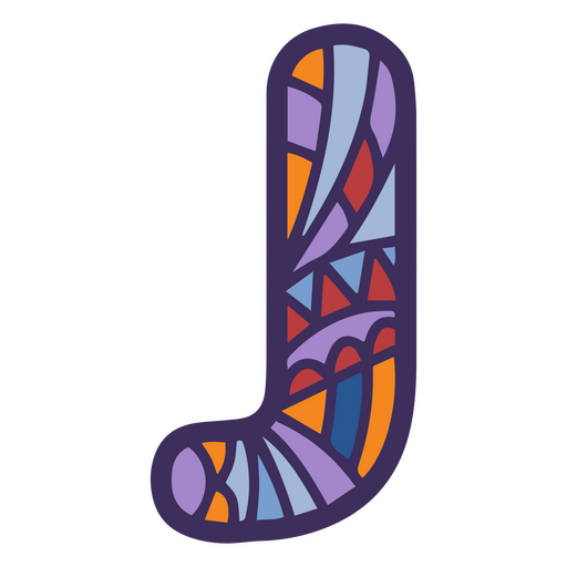 Alphabet Farbe Mandala J Brief PNG-Design