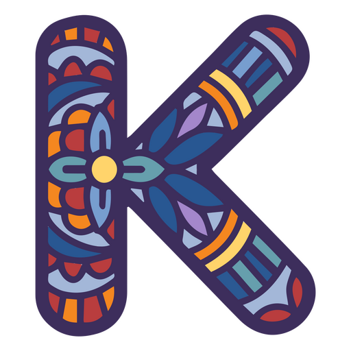 Alphabet Farbe Mandala K Buchstabe PNG-Design
