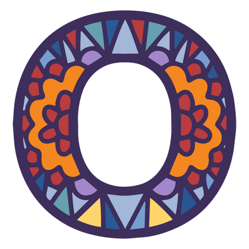 Alphabet Farbe Mandala O Brief PNG-Design