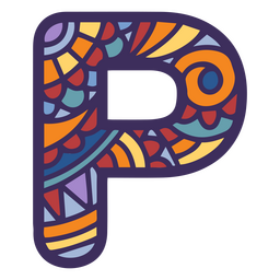 Alphabet Farbe Mandala P Brief PNG-Design