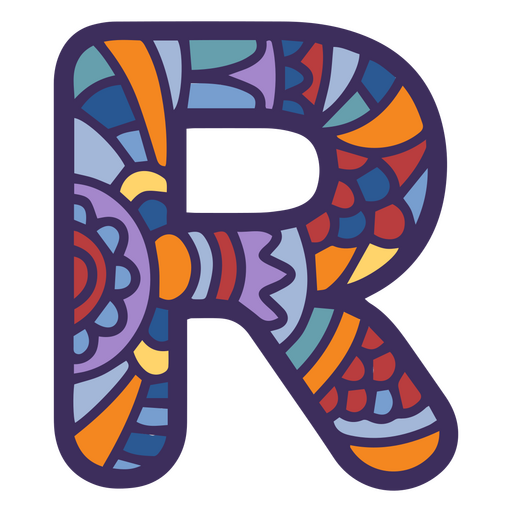 Alphabet Farbe Mandala R Brief