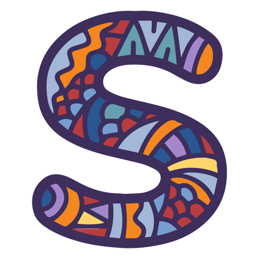 Alphabet Farbe Mandala S Brief PNG-Design