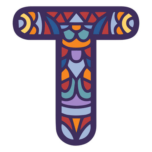 Alphabet Farbe Mandala T Brief PNG-Design