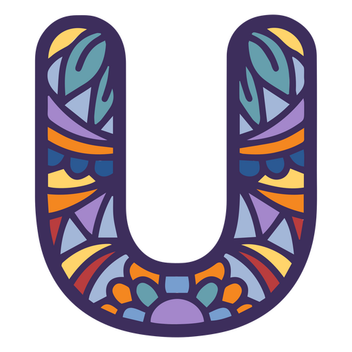 Alphabet Farbe Mandala U Brief PNG-Design