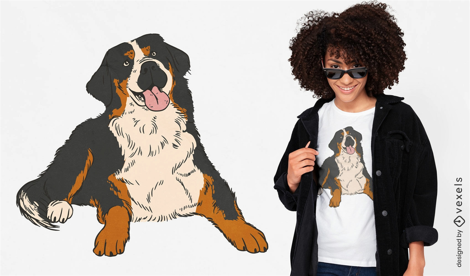 Bernersennen hund dog t-shirt design