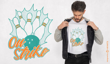 Bowling-Pins und Ballsport-T-Shirt-Design