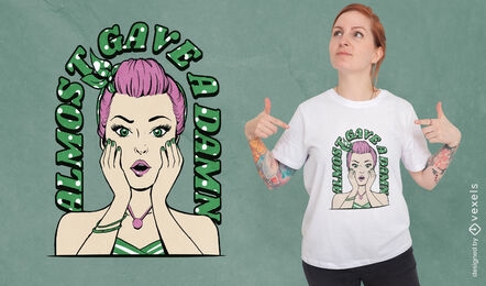 Diseño de camiseta divertida de mujer de dibujos animados