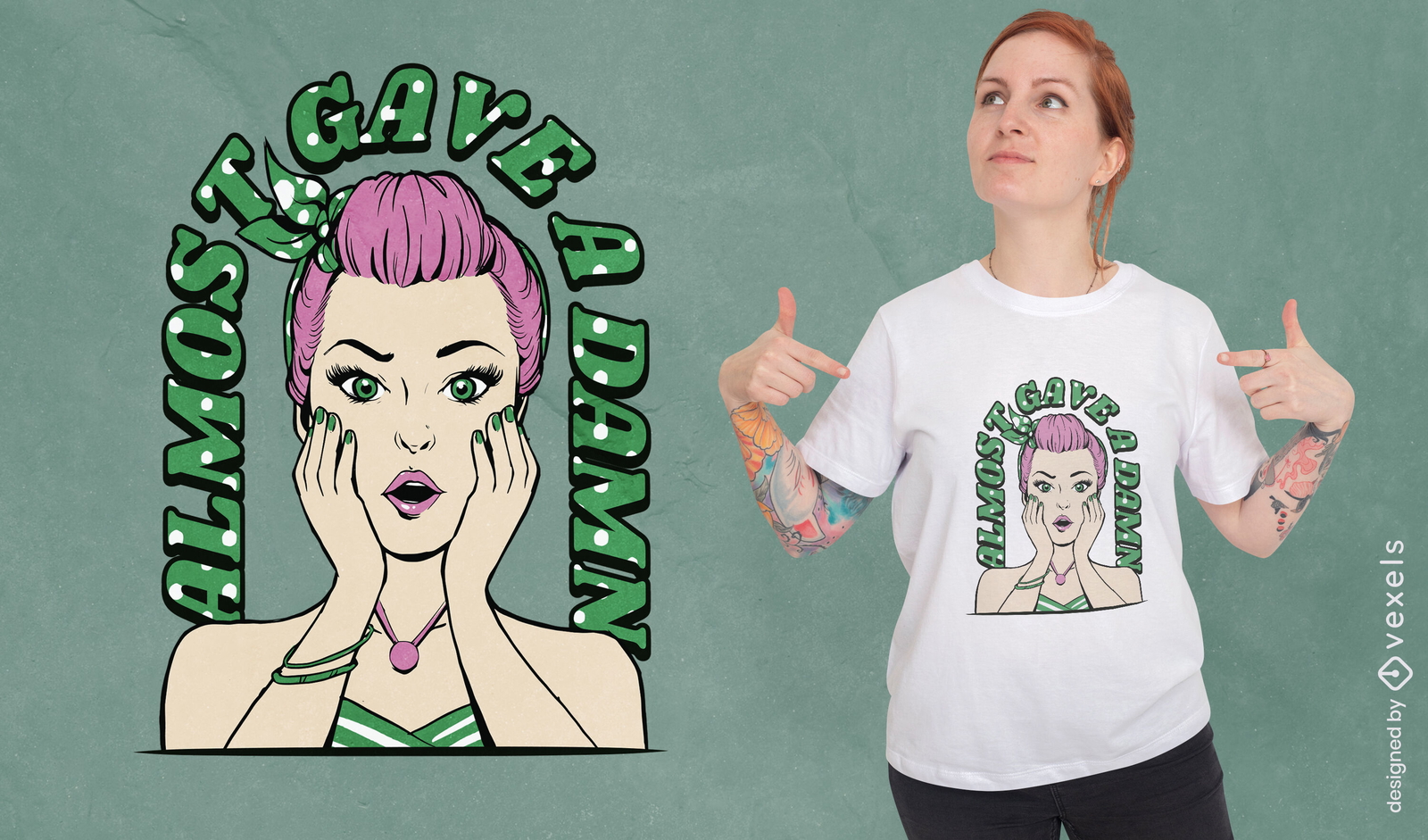 Design de camiseta engraçada de mulher de desenho animado