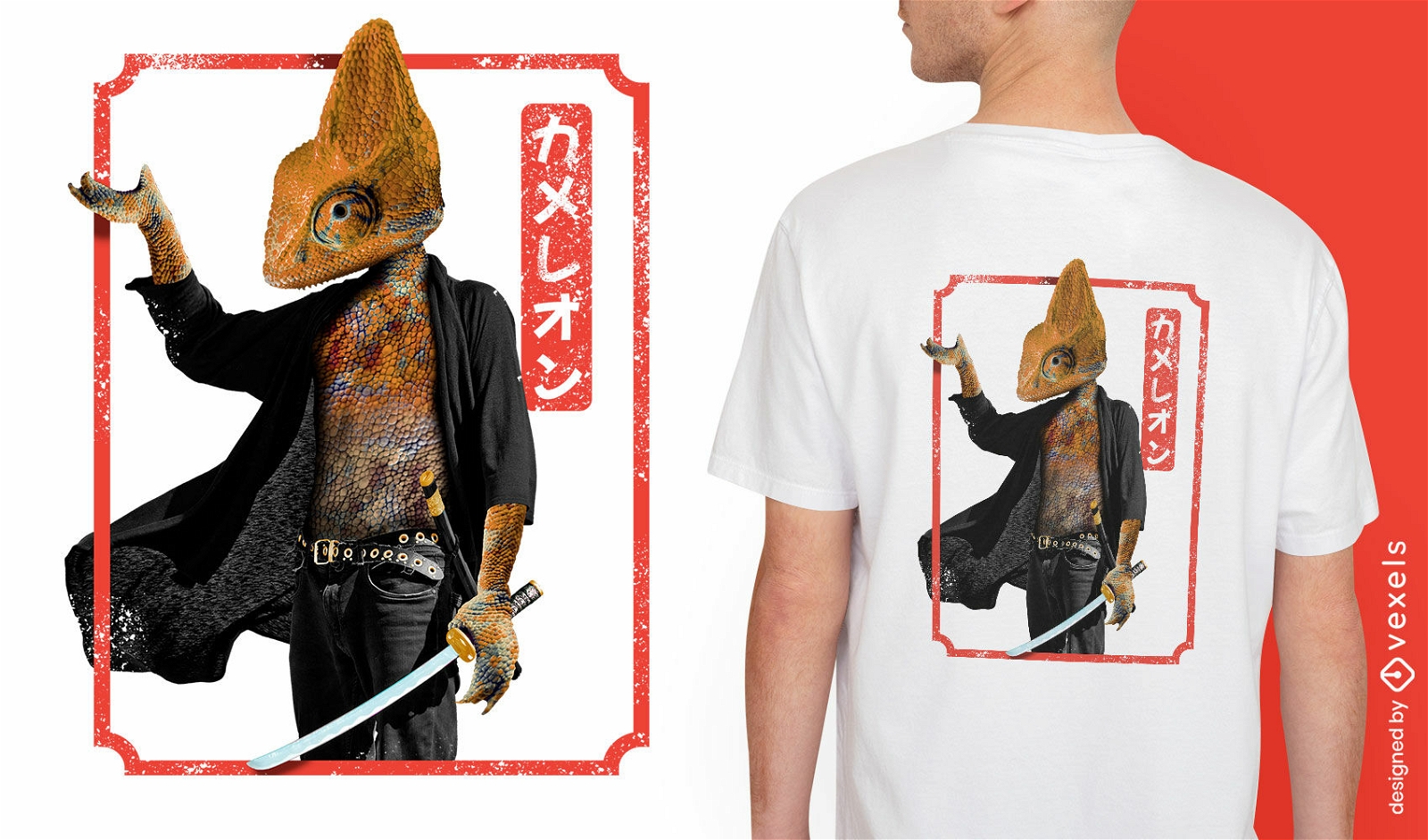 Eidechsen-Tier-Kampfkunst-T-Shirt-Design
