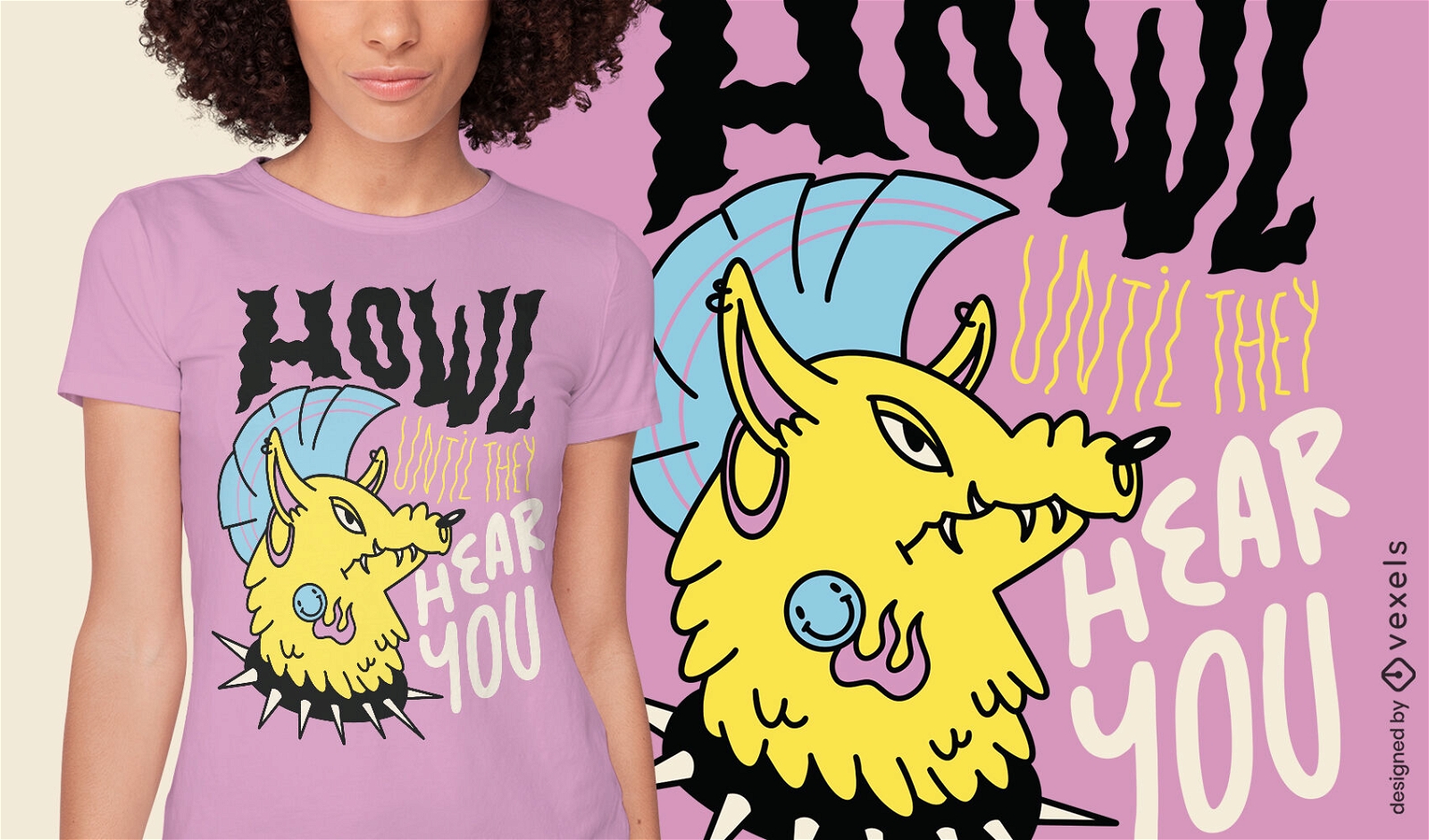 Punk wolf quote t-shirt design