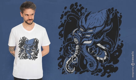 Diseño de camiseta de pulpo de Cthulhu
