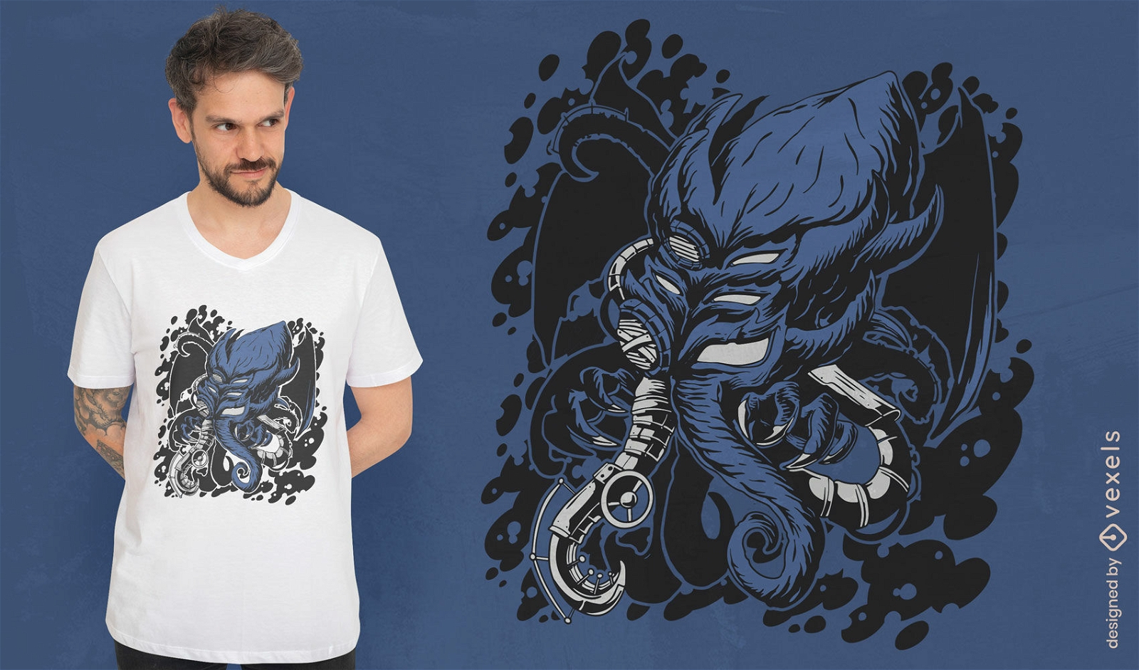 Design de camiseta Cthulhu Octopus