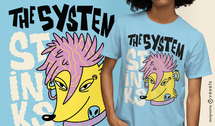 Punk-Stinktier-Wildtier-T-Shirt-Design