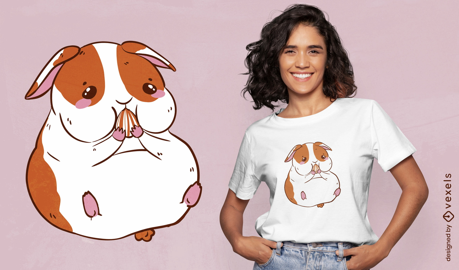 Hamster With Bunny Ears T-shirt Design Vector Download