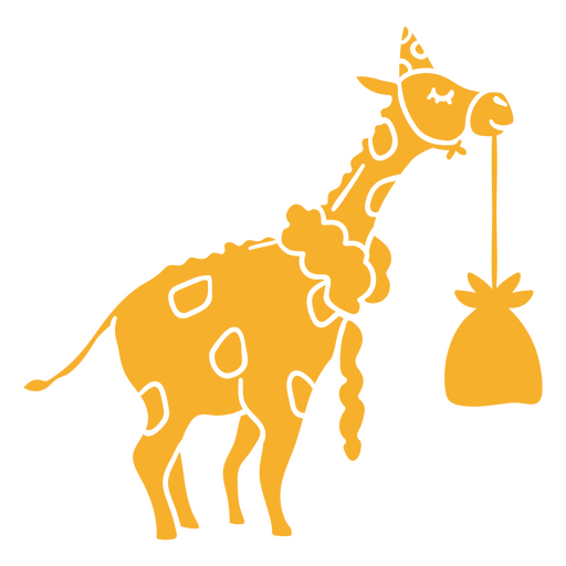 Girafa segurando uma sacola de presente Desenho PNG