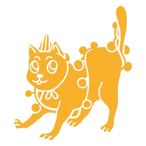 Gato amarelo com uma coroa na cabe?a Desenho PNG