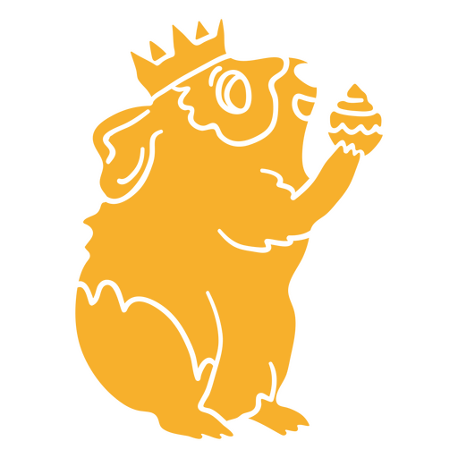 Guinea pig wearing a crown PNG Design