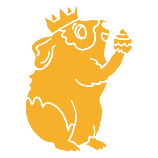 Porquinho-da-índia usando uma coroa Desenho PNG