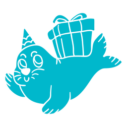 Blue Seal With A Birthday Hat PNG & SVG Design For T-Shirts