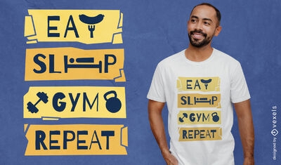 Eat Sleep Gymnastics Repeat t-shirt design for commercial use - Buy t-shirt  designs