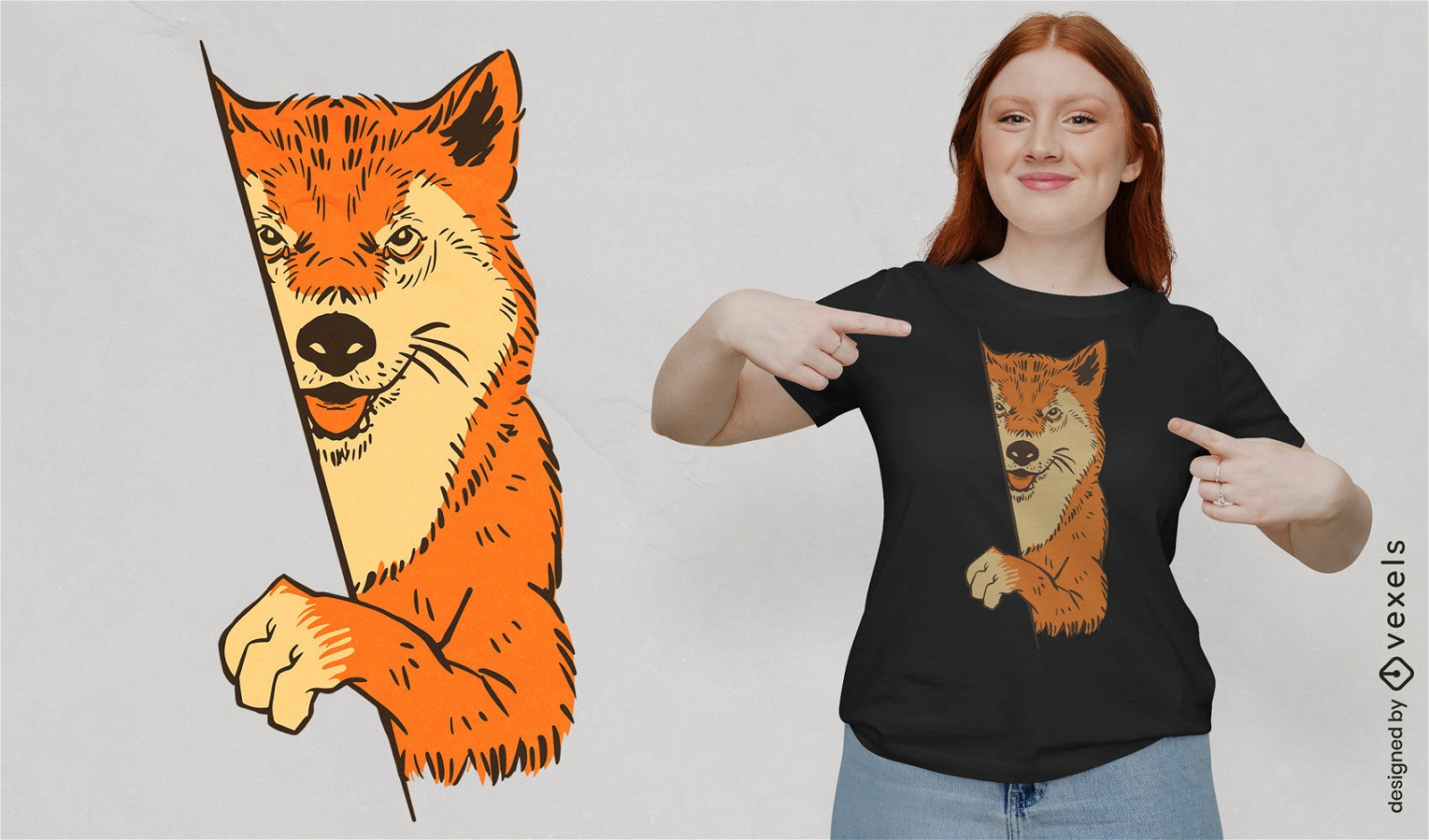 Shiba Inu-Hundeillustrations-T-Shirt Entwurf