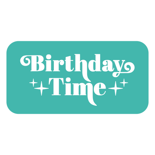 Distintivo de citação de hora de aniversário cortado Desenho PNG