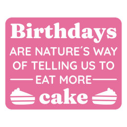 Birthday cake quote badge cut out Transparent PNG