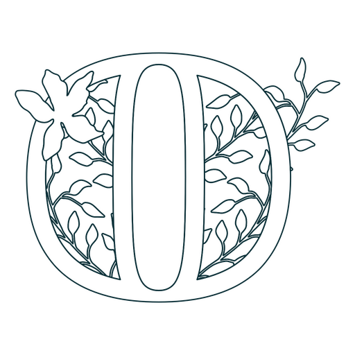Curso de número 0 do alfabeto de folha natural Desenho PNG