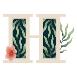 Letra H do alfabeto folha natural Desenho PNG