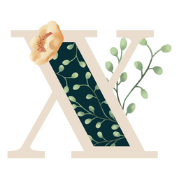 Letra X do alfabeto de folha natural Desenho PNG