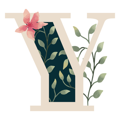 Y-Buchstabe des natürlichen Blattalphabets PNG-Design