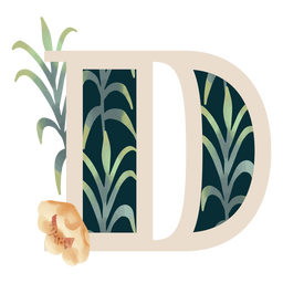 Letra D del alfabeto de hoja natural