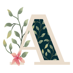Natural Leaf Alphabet A Letter PNG & SVG Design For T-Shirts