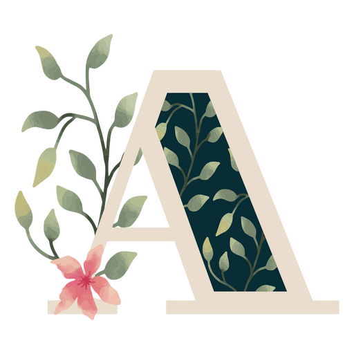 Natural leaf alphabet A letter  PNG Design