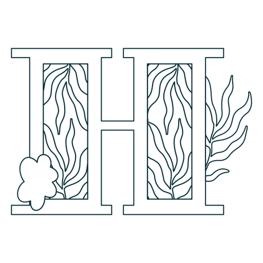 Alfabeto de trazo de naturaleza h Diseño PNG