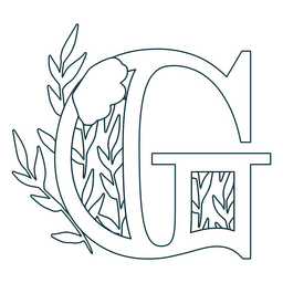 Nature stroke alphabet g PNG Design