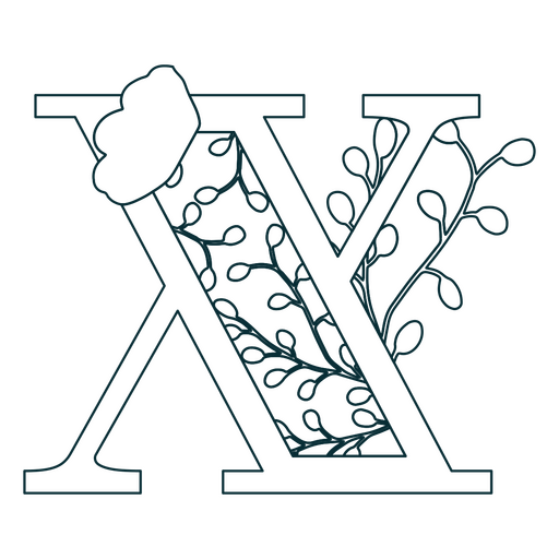 Nature stroke alphabet x