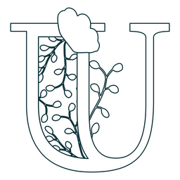 Nature stroke alphabet u PNG Design