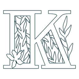 Curso de letra K do alfabeto de folha natural Desenho PNG
