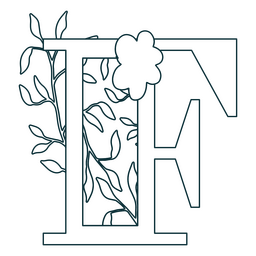 Natural leaf alphabet F letter stroke PNG Design
