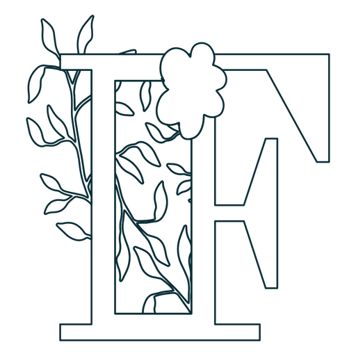 Buchstabenstrich des natürlichen Blattalphabets F PNG-Design