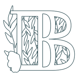 Curso de letra B do alfabeto folha natural Desenho PNG