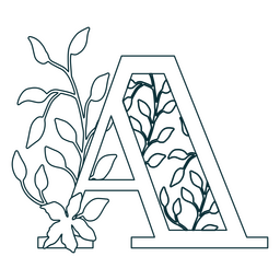 Natural Leaf Alphabet A Letter Stroke PNG & SVG Design For T-Shirts