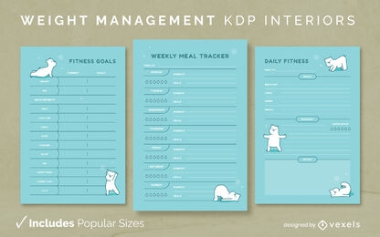 Weight management yoga journal template KDP interior design