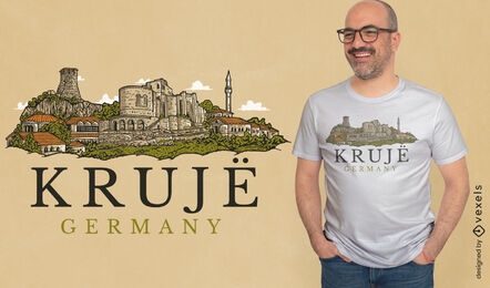 Kruje german city illustration t-shirt design